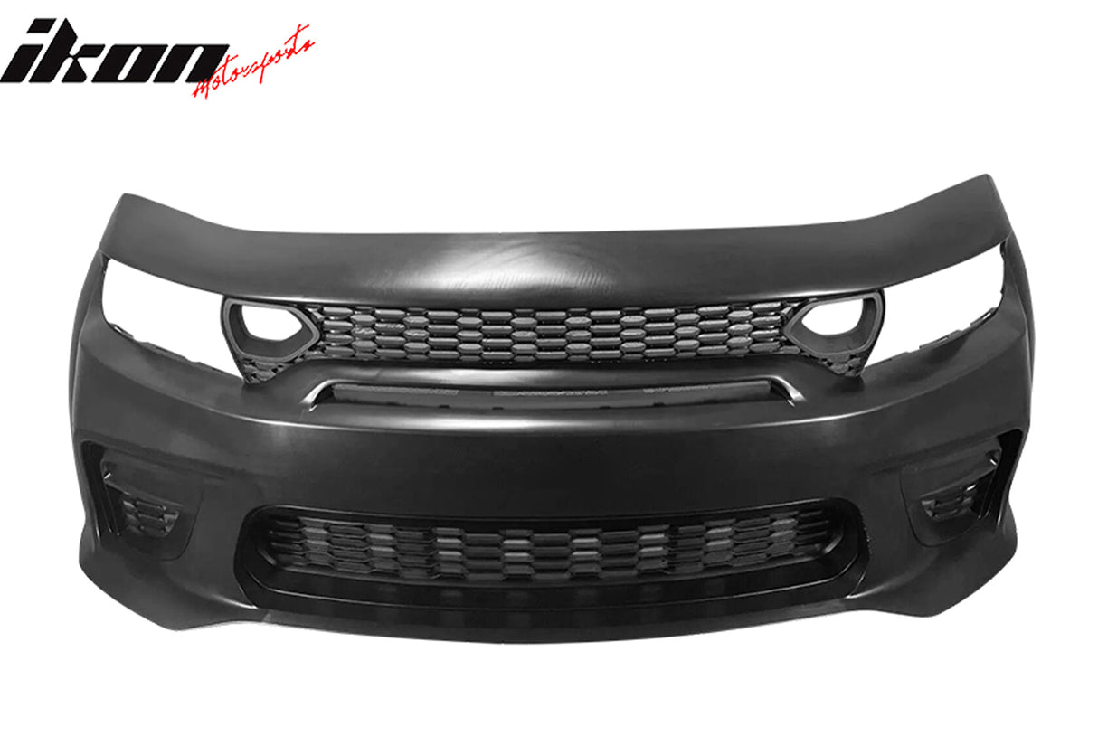 2015-2023 Charger IKON Matte Black Front Rear Bumper Covers LED PP
