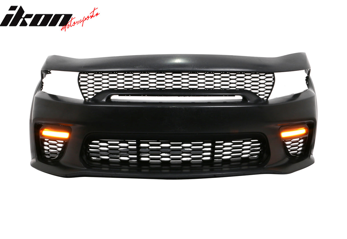 2015-2023 Charger Widebody Rear Bumper Covers W/ SRT Grilles LED ABS