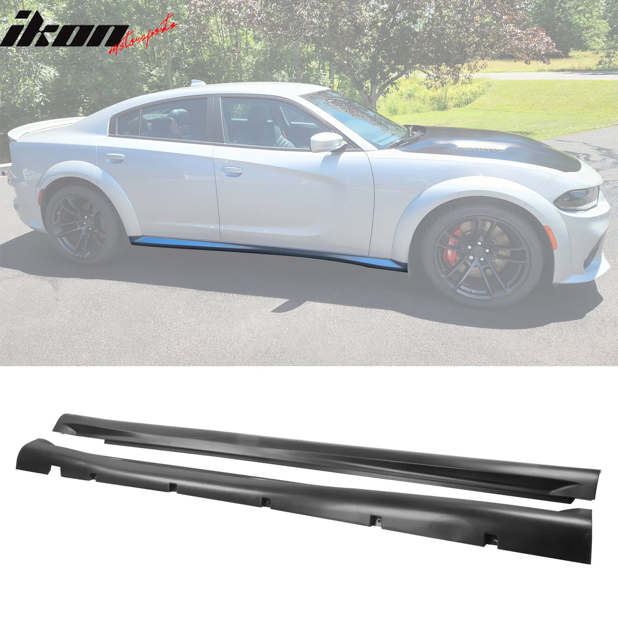 2015-2023 Charger IKON Gloss Black Front Rear Bumper Covers LED PP