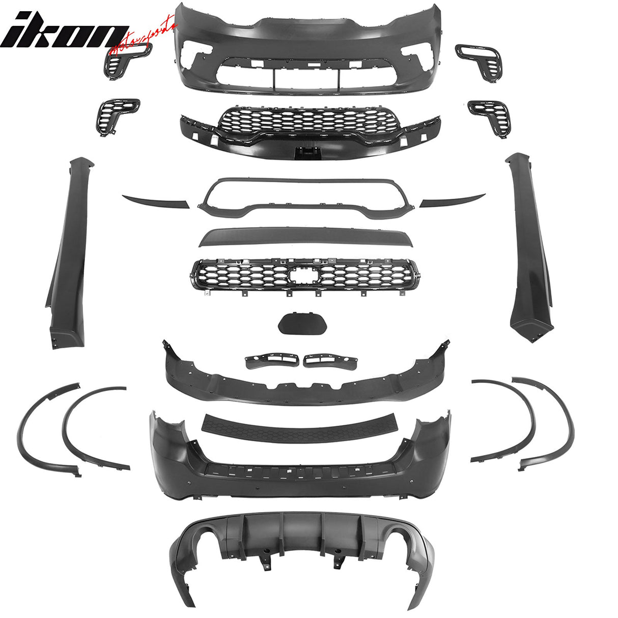 21-24 Dodge Durango Front Rear Bumper Cover Hellcat Style V1 Diffuser