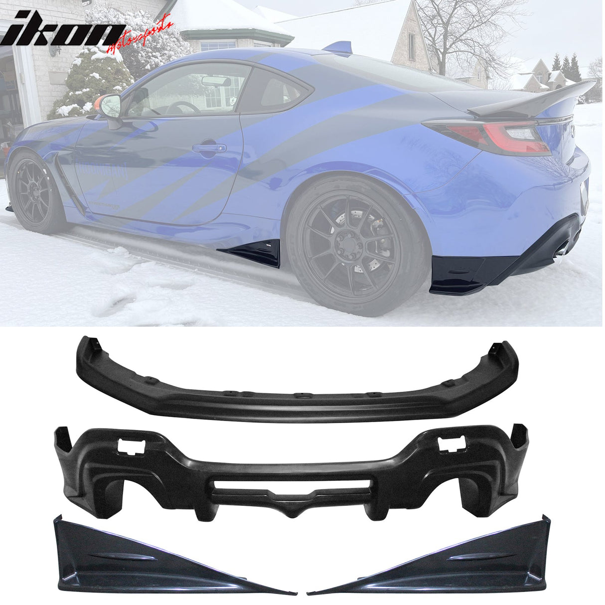 2022-2025 Subaru BRZ Front Lip+ Rear Diffuser+ Side Skirts Strakes