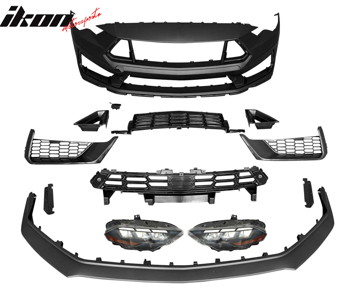 2018-2023 Ford Mustang Dark Horse Front Bumper Cover Kit Headlights PP
