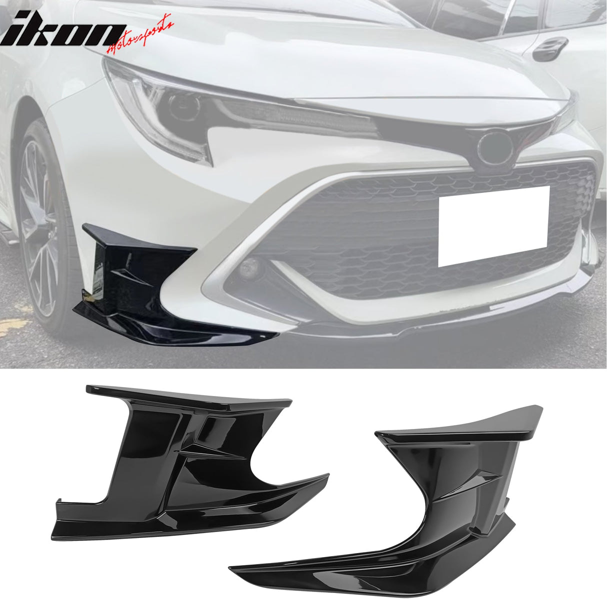 2019-2025 Toyota Corolla Gloss Black Front Splitters + Side Canards