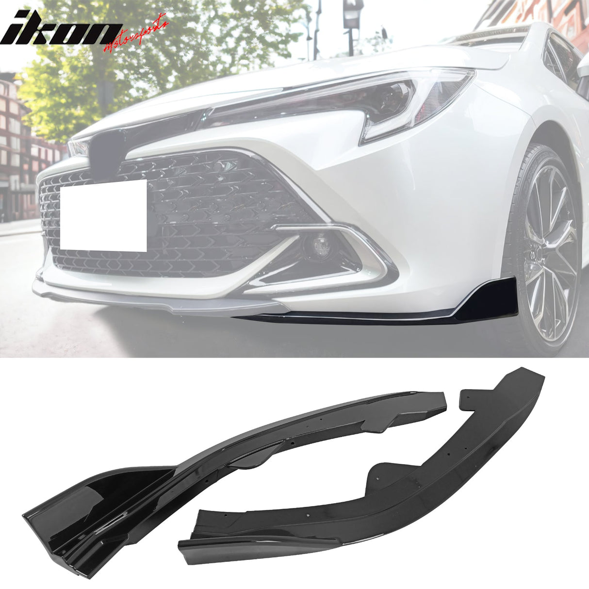 2019-2025 Toyota Corolla Gloss Black Front Splitters + Side Canards
