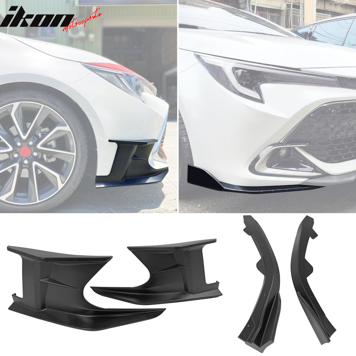 2019-2025 Toyota Corolla Matte Black Front Splitters + Side Canards