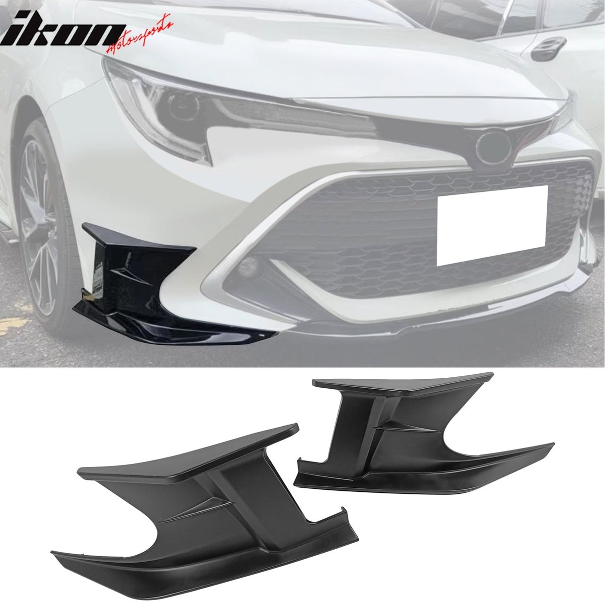 2019-2025 Toyota Corolla Matte Black Front Splitters + Side Canards