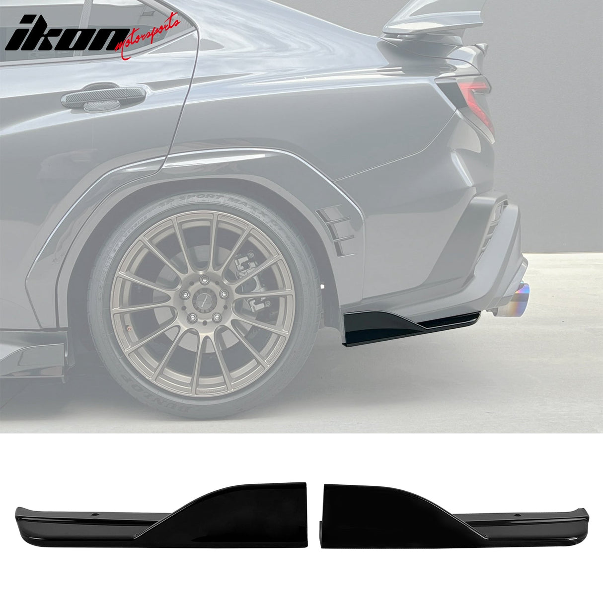 2022-2025 Subaru WRX D Gloss Black Front Rear Bumper Lip Corner Aprons