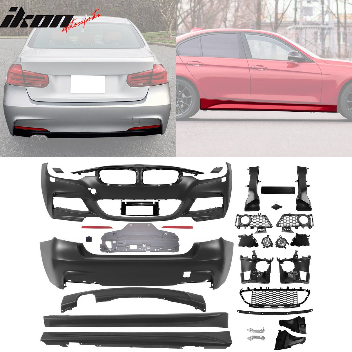 2012-2018 BMW 3-Series F30 M-Tech Side Skirts Front Rear Bumper Covers
