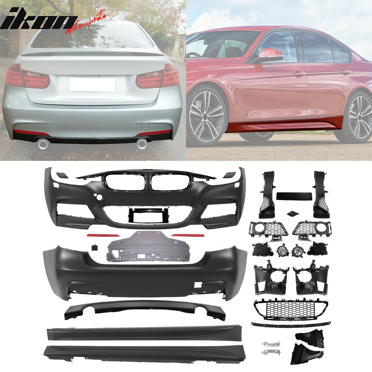 2012-2018 BMW F30 3 Series M-Tech Front Rear Bumper Cover Side Skirts