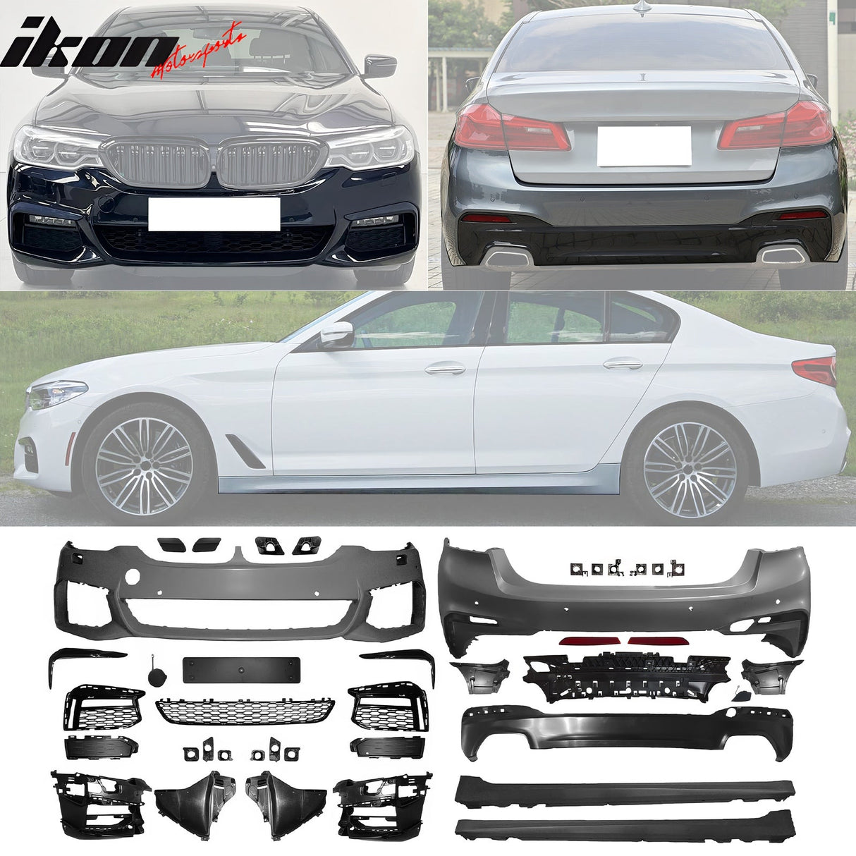 2017-2020 BMW G30 5 Series M-Tech Front Rear Bumper Covers Side Skirts