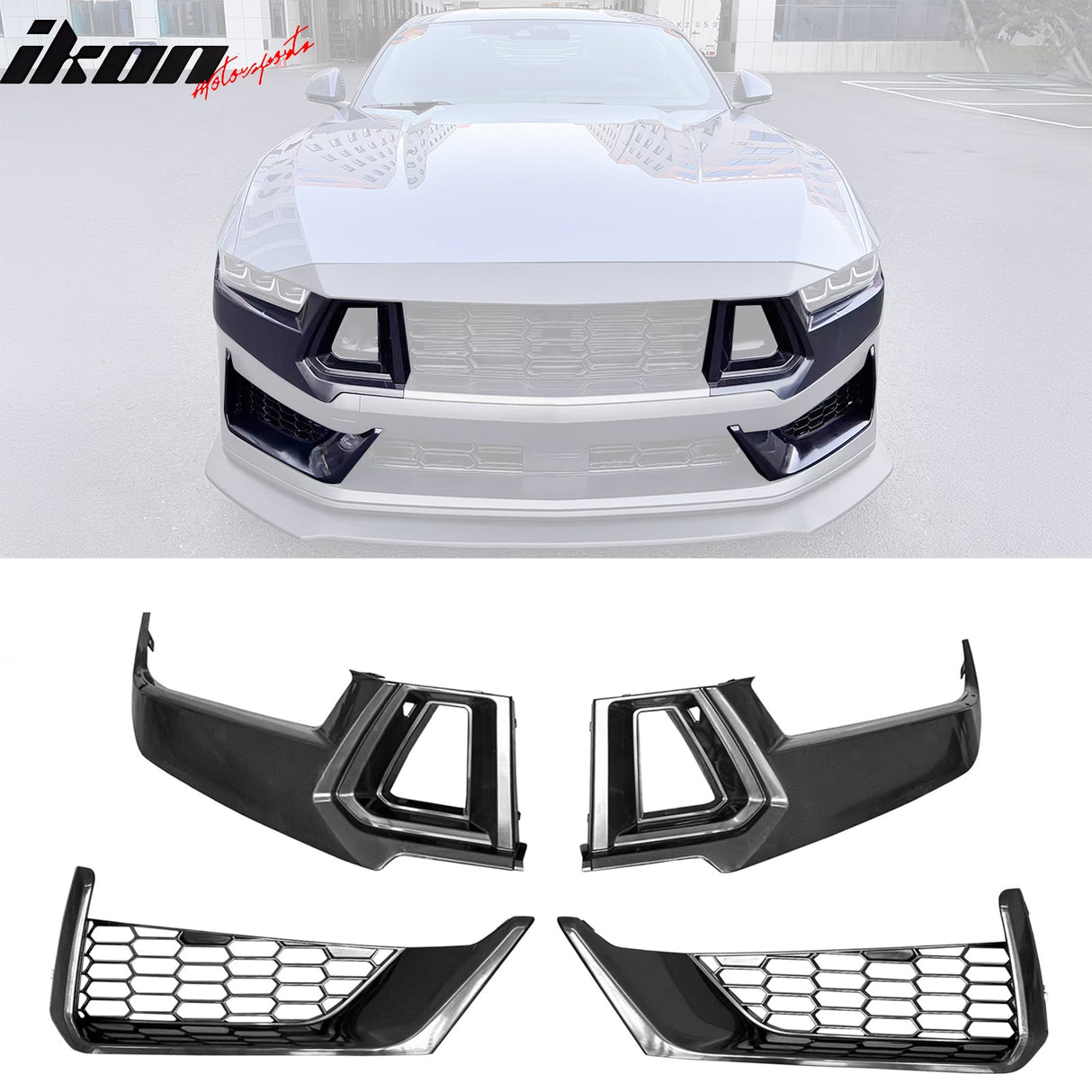 2024-2025 Ford Mustang Dark Horse Front Bumper Upper Lower Grilles ABS