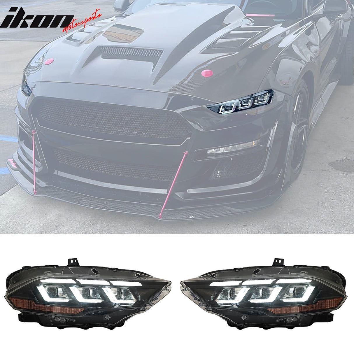 2018-2023 Ford Mustang Dark Horse Bumper Cover Switchback Headlight PP