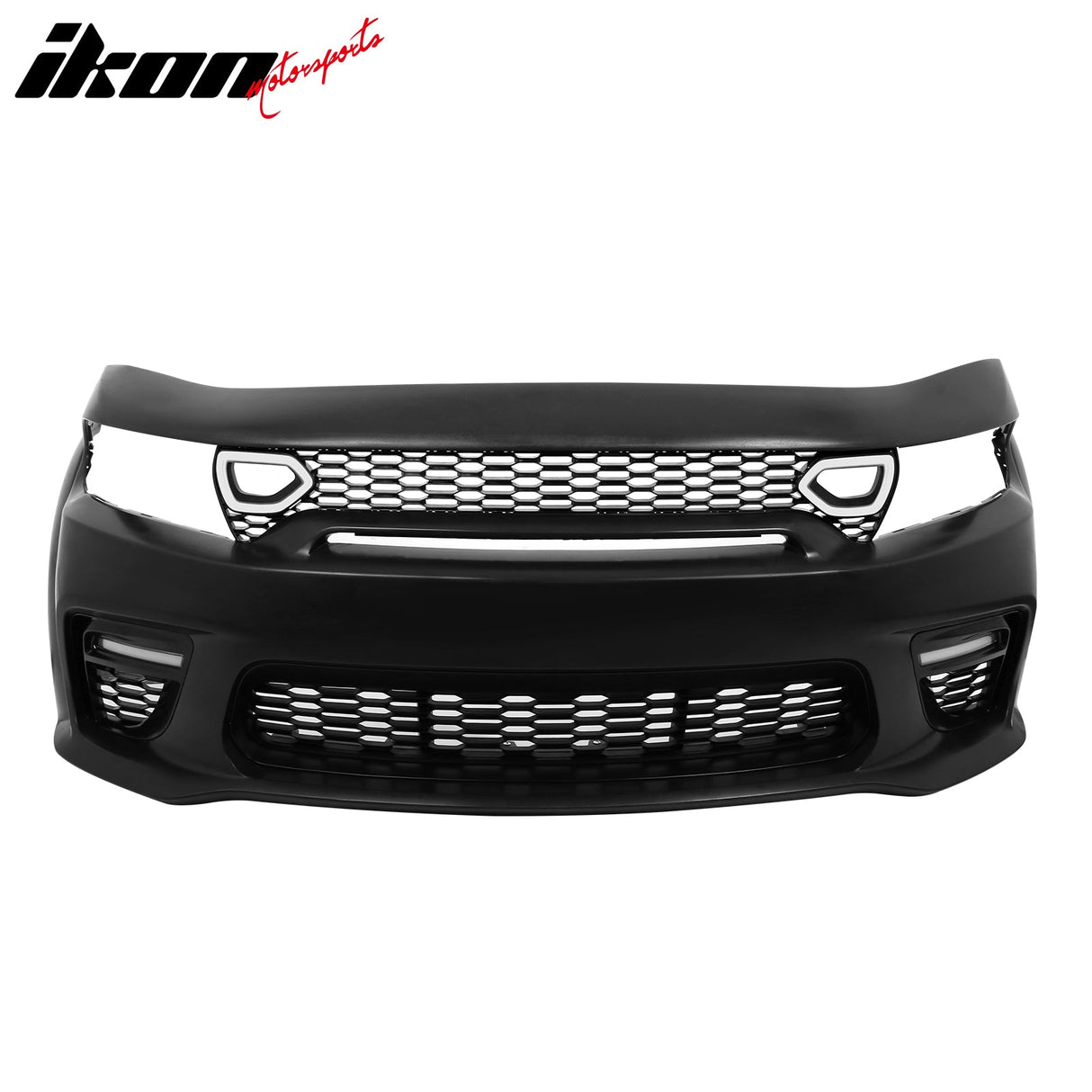 2015-2023 Charger IKON Matte Black Front Rear Bumper Covers LED Grille