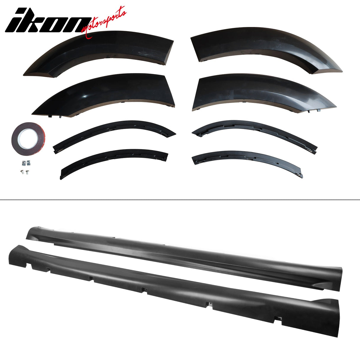 2015-2023 Charger IKON Matte Black Front Rear Bumper Covers LED Grille