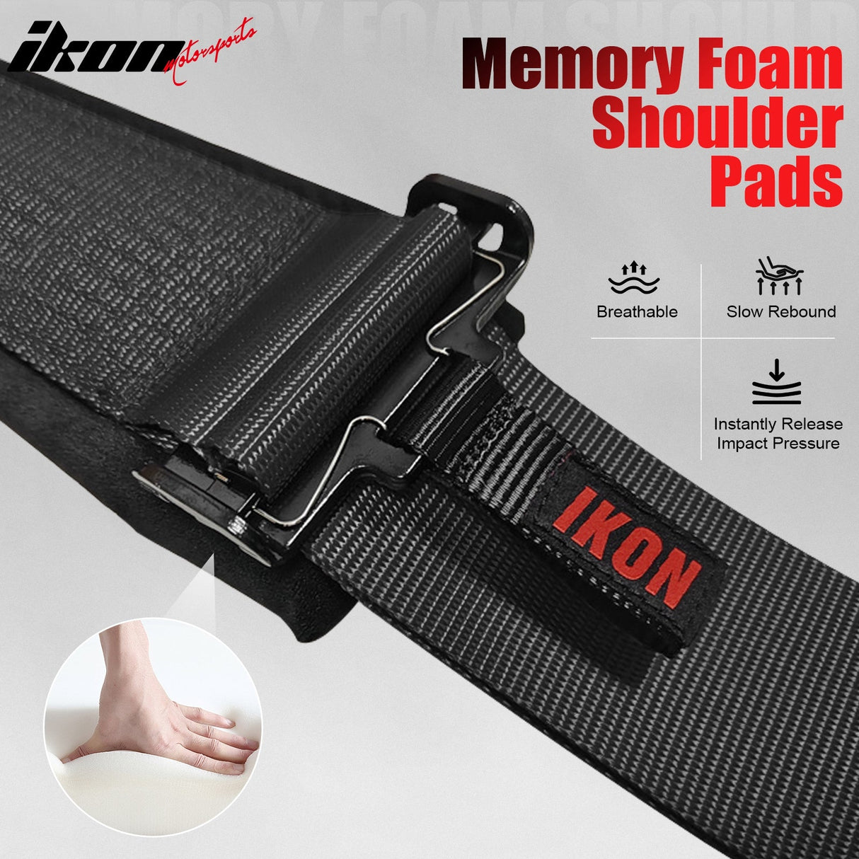 Universal 3" Wide 4 Point Buckle Racing Seat Belt Harness Nylon Black