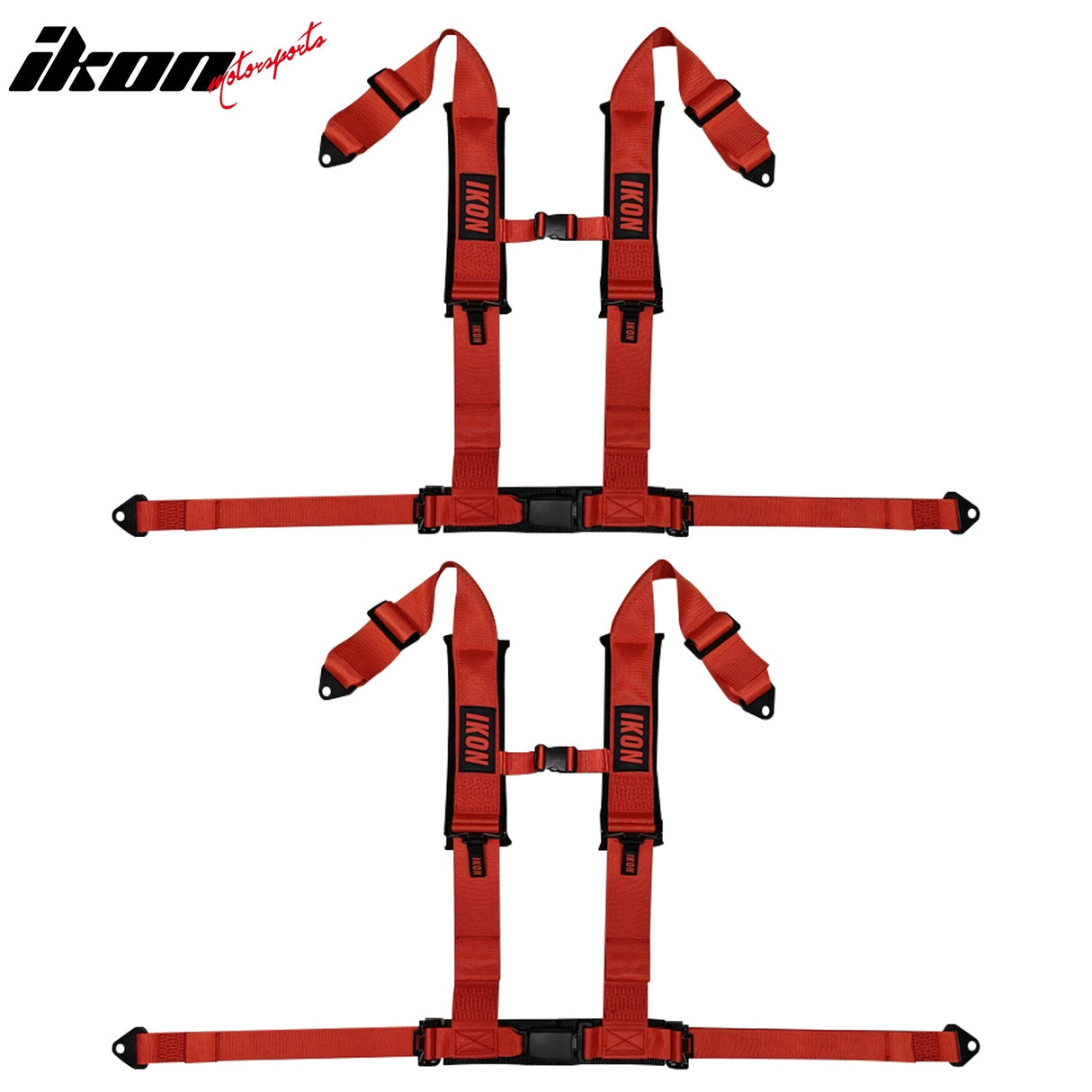 Universal Racing Seat Belt Harness 3" 4 Point Strap Buckle Nylon Red