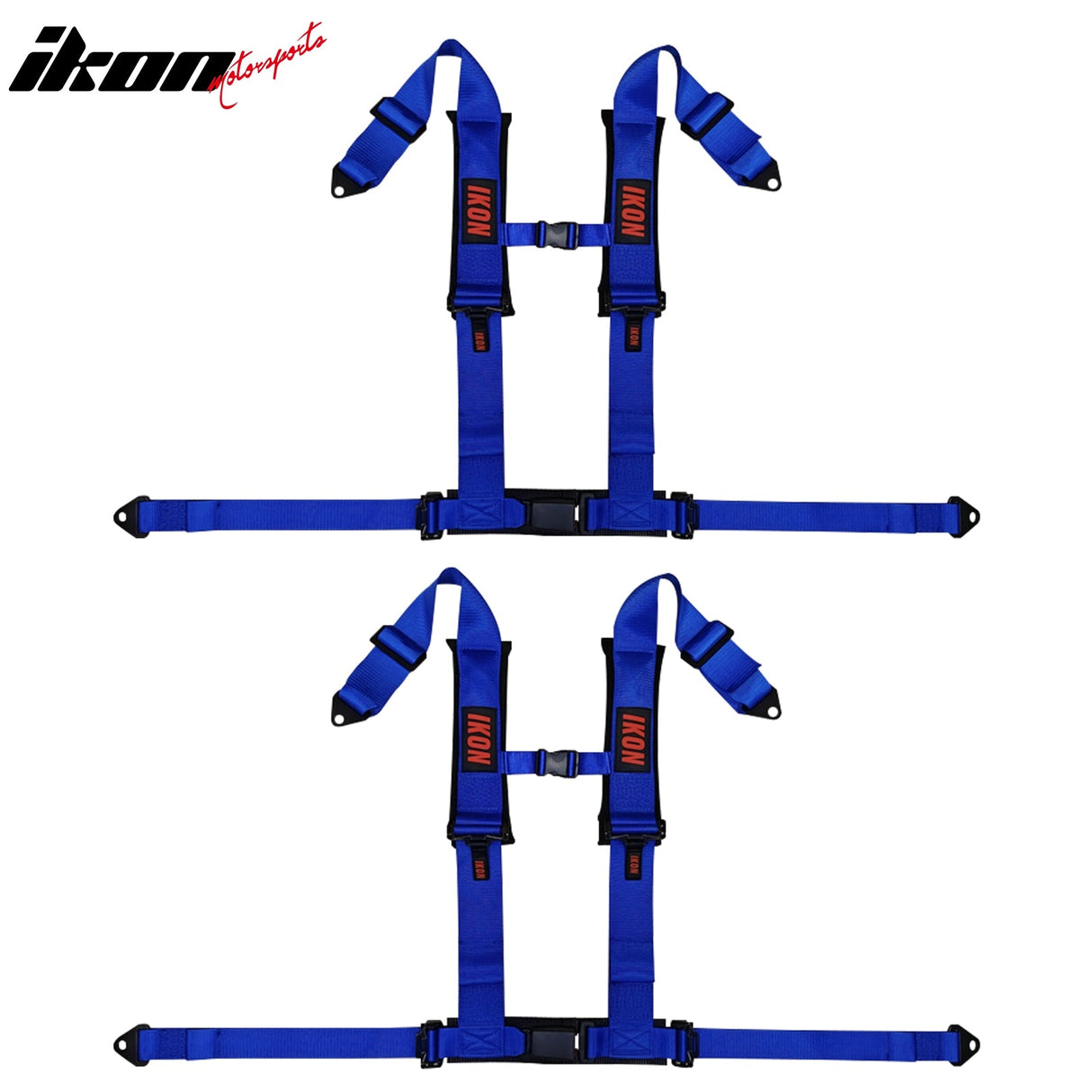 Universal Racing Seat Belt Harness 3" 4 Point Strap Buckle Nylon Blue
