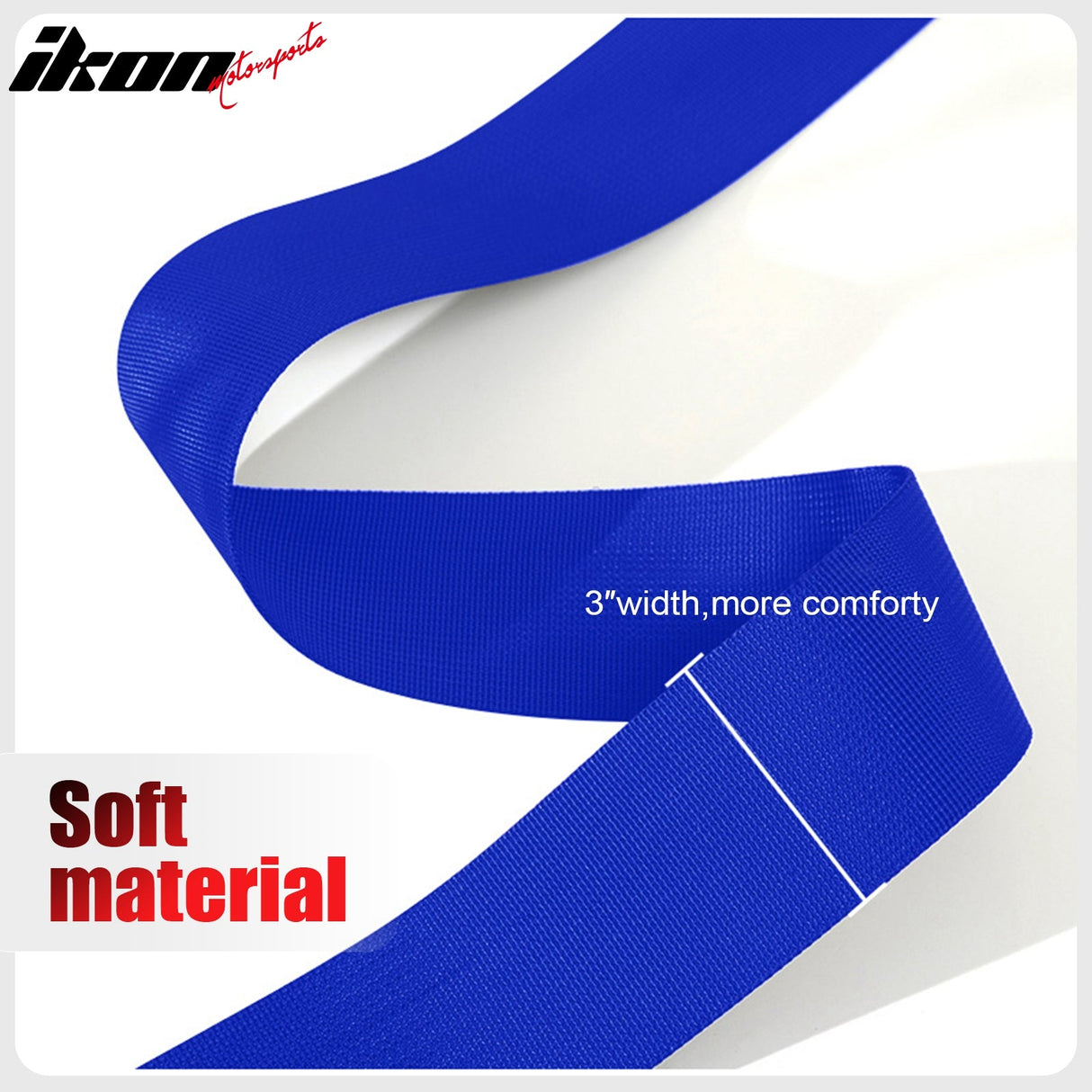 Universal 3" Wide 4 Point Buckle Racing Seat Belt Harness Nylon Blue