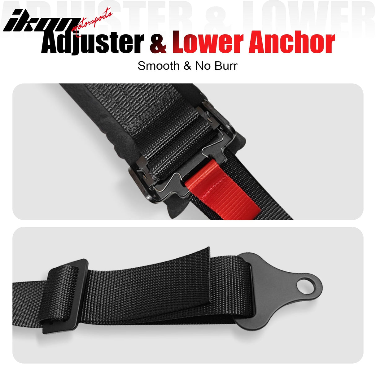 Universal 4 Point Racing Seat Belt Harness 2" Strap Buckle Black