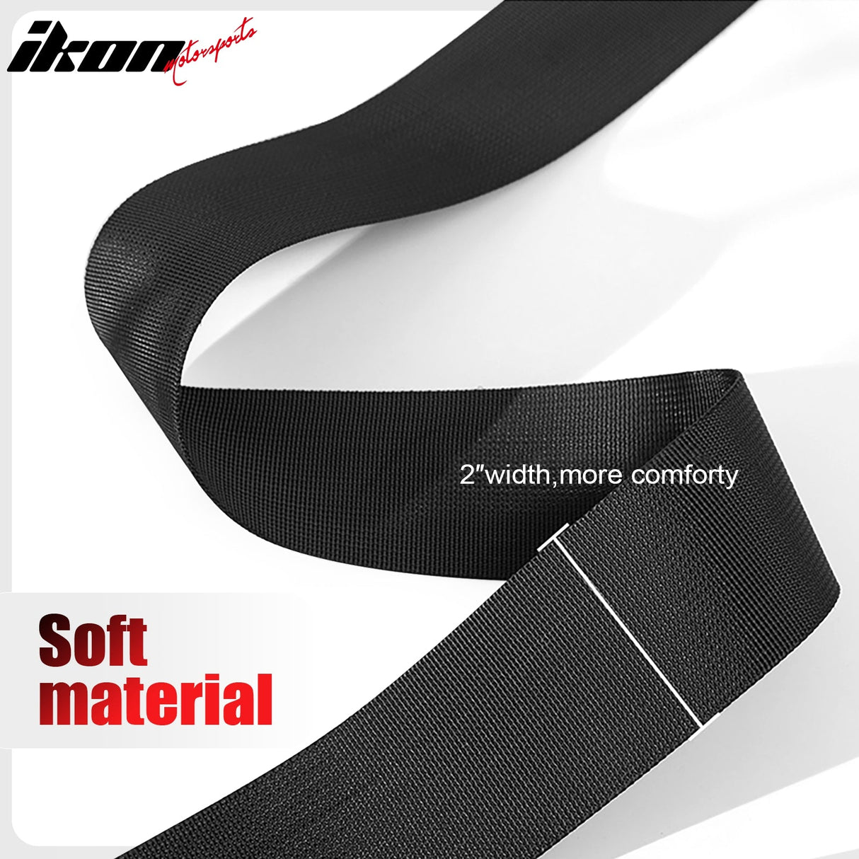 Universal 4 Point Racing Seat Belt Harness 2" Strap Buckle Black