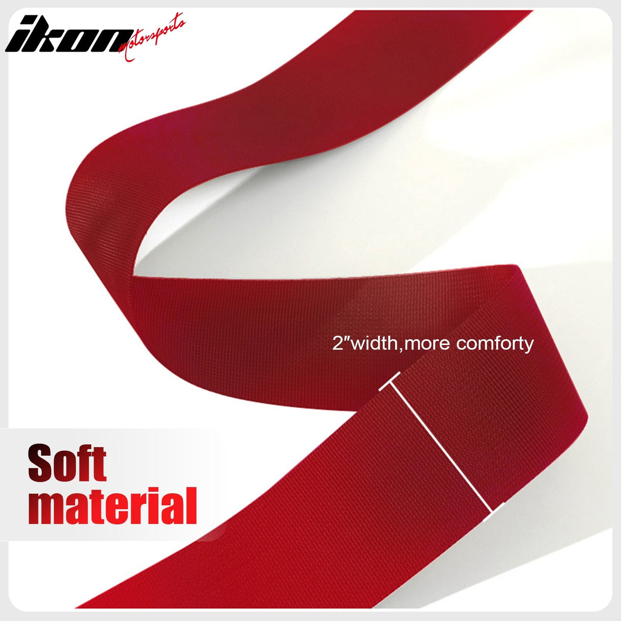 Universal 2" Wide 4 Point Buckle Racing Seat Belt Harness Nylon Red