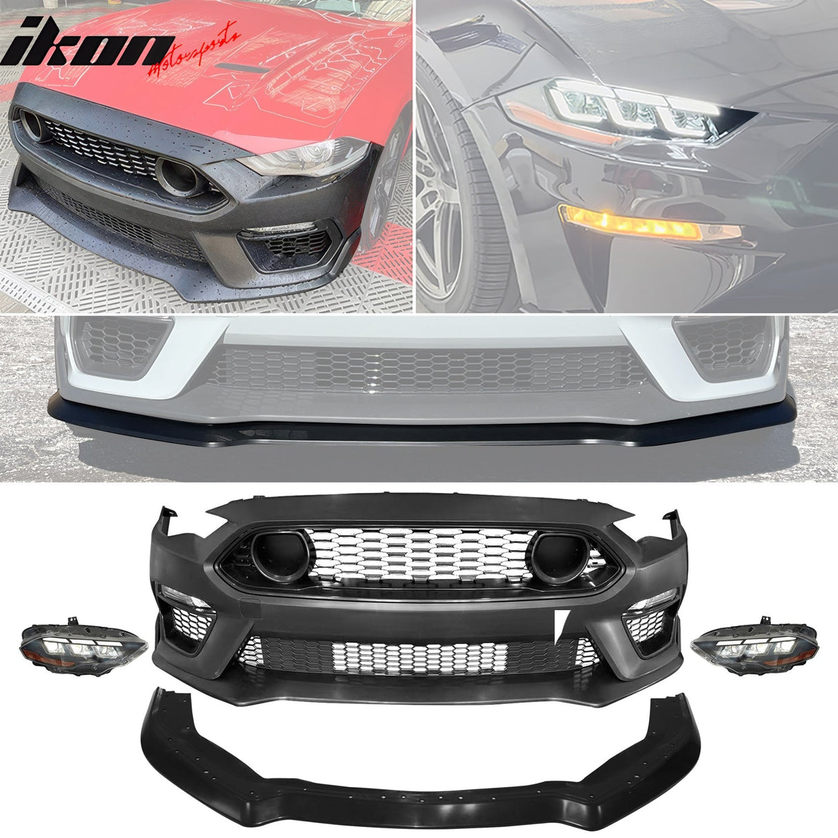 2018-2023 Ford Mustang Mach 1 Front Bumper Cover 24+ Headlights W/ Lip