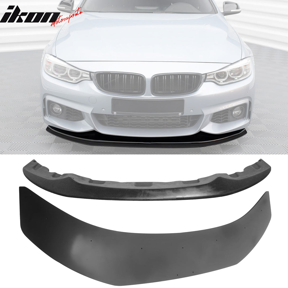 2014-2020 BMW F32 F33 F36 Front Bumper Lip PU + Matte Black Splitter