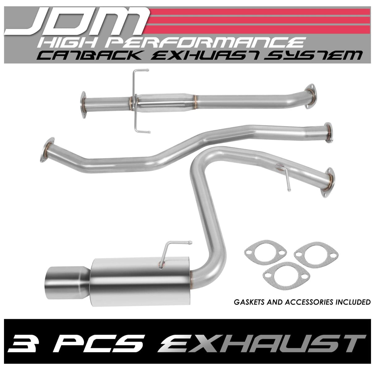 05-10 Scion tC Single Rolled Tip Catback Exhaust Stainless Steel