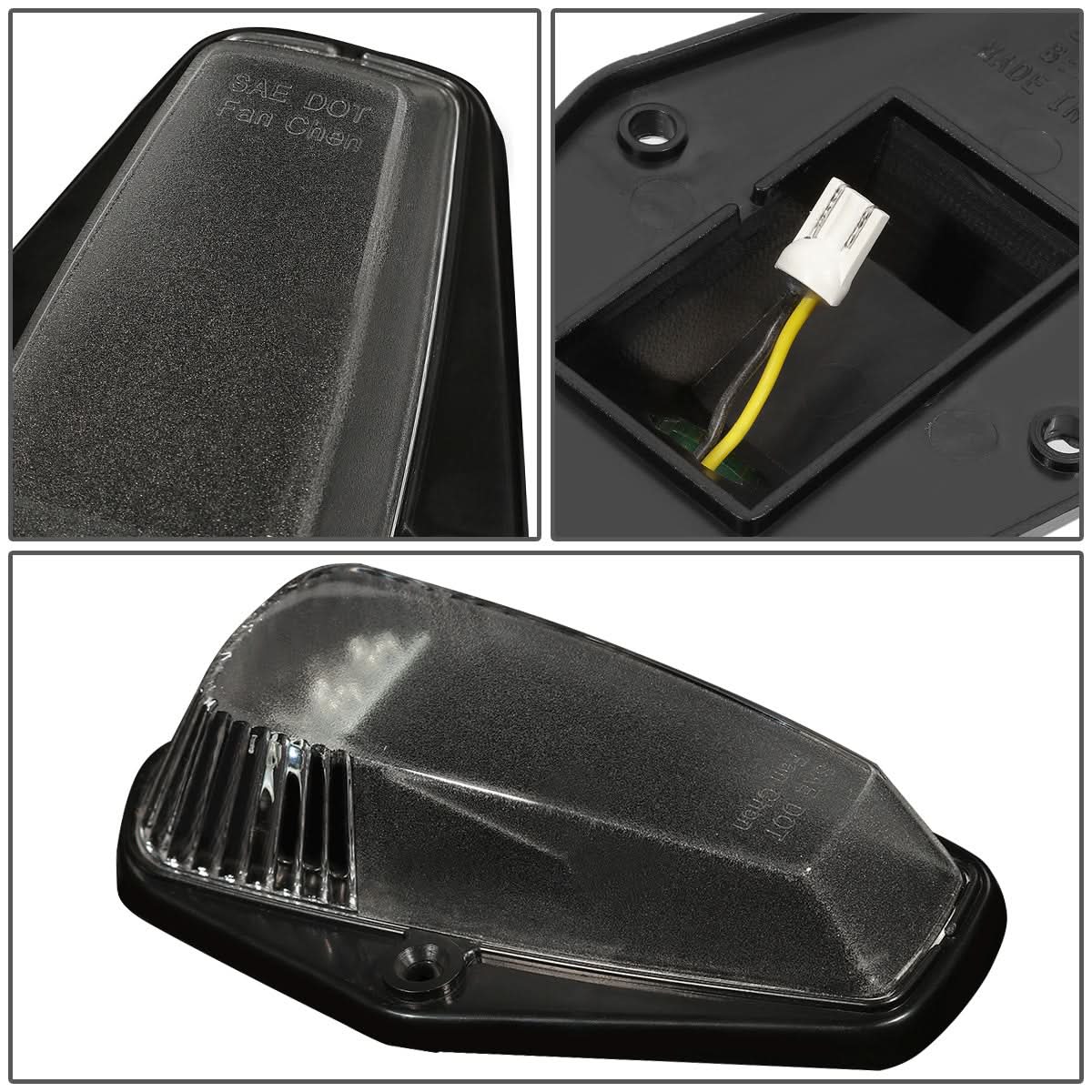 1980-1996 Ford Super Duty Cab Light - Black Housing with Amber LED