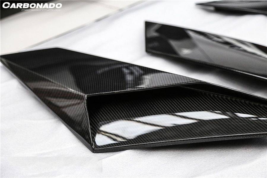 2011-2016 Lamborghini Aventador Style Carbon Fiber Rear Side Scoops Carbonado (DM) Fits: LP700, LP720 Coupe and Roadster