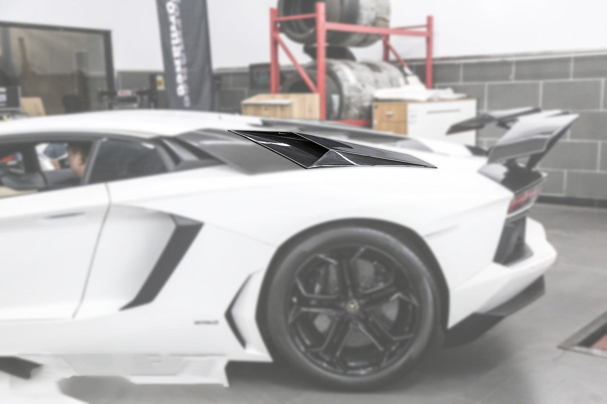 2011-2016 Lamborghini Aventador Style Carbon Fiber Rear Side Scoops Carbonado (DM) Fits: LP700, LP720 Coupe and Roadster
