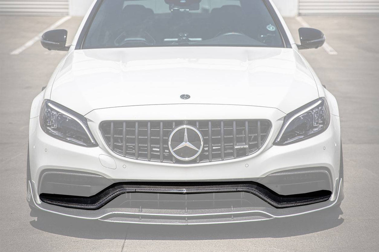 2015-2021 Mercedes Benz W205 C63 S AMG Sedan Coupe Carbon Fiber Front Bumper Accessory Set (4pcs)