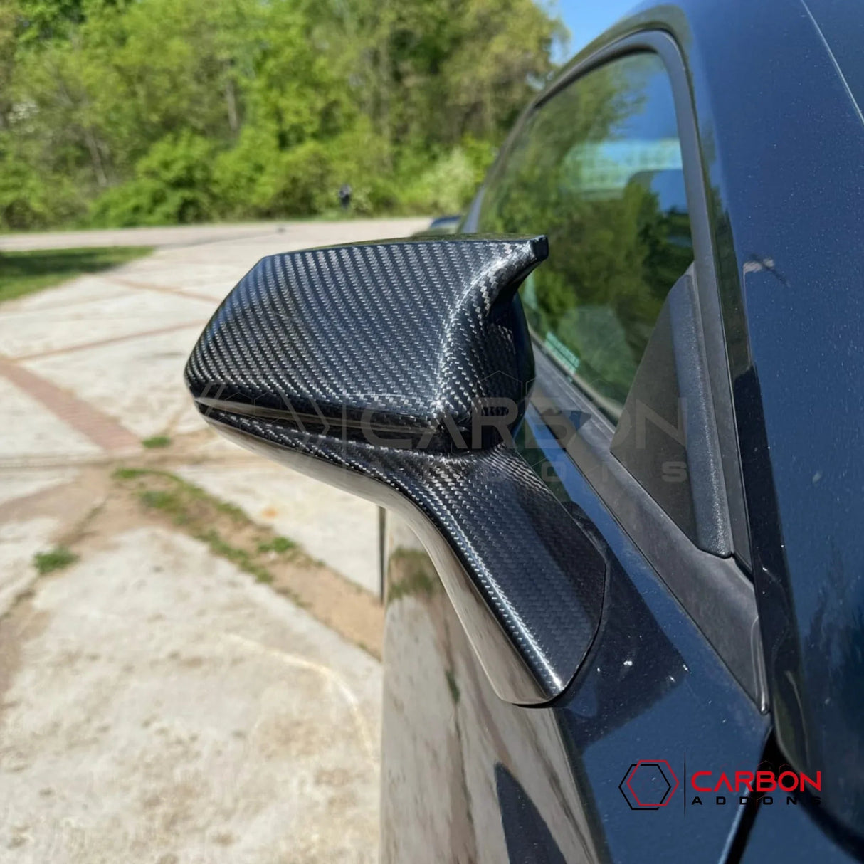 2016-2024 Camaro Real Carbon Fiber M Style Mirror Covers - With Winglet