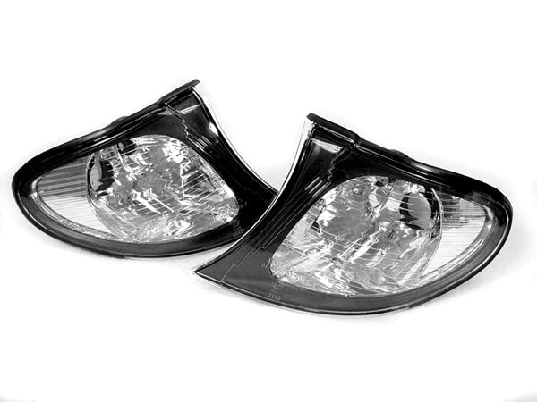2002-2005 BMW E46 Black Housing Clear Corner Lights