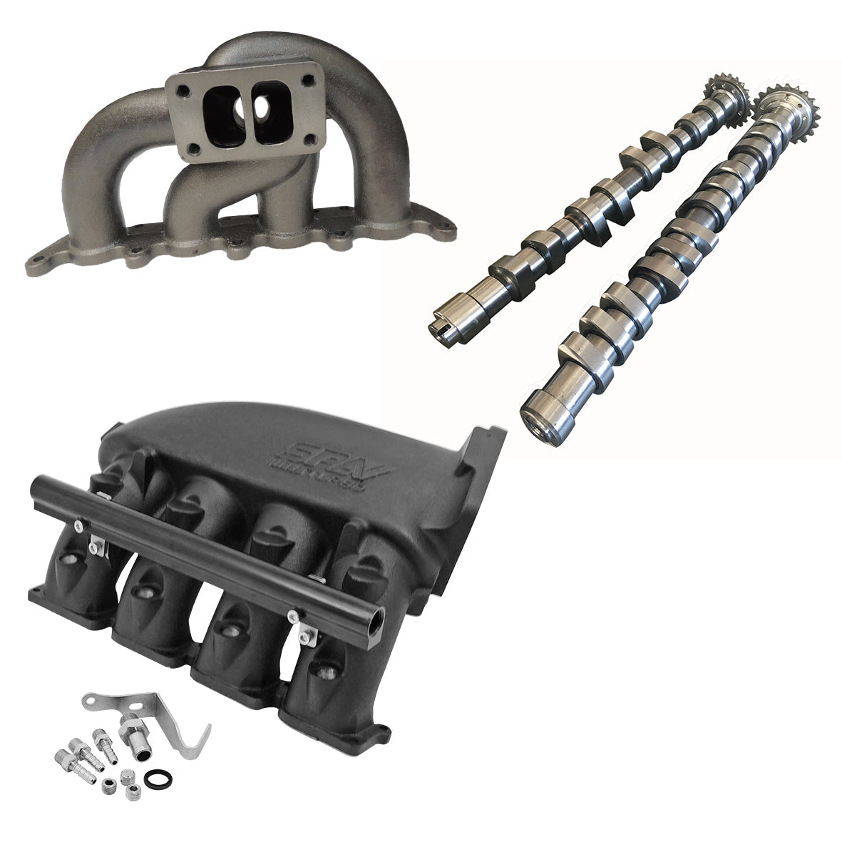 VW MKIV GTI T3 twin scroll turbo manifold + Cast Aluminum Intake Manifold + 252 / 260 High Performance Camshaft set
