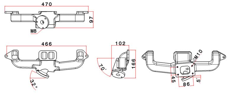 Chevy II 153 CID Vortec 3.0L T3 Turbo Exhaust Manifold + 0-30 PSI adjustable FMU