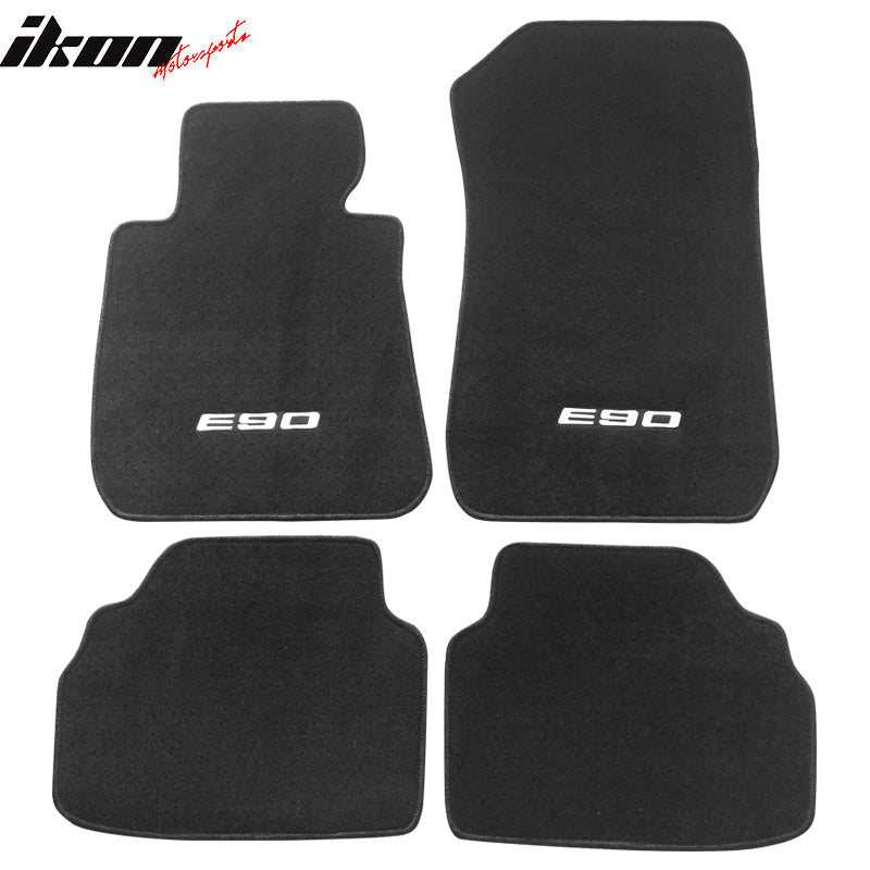 Car Floor Mat for 2006-2011 BMW E90 3 Series Black Carpet 4PC Nylon