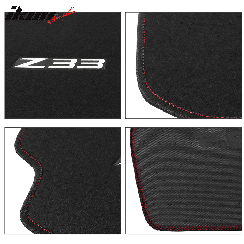 Car Floor Mat for 2003-2009 Nissan 350Z Black Z33 Logo 2PC Nylon