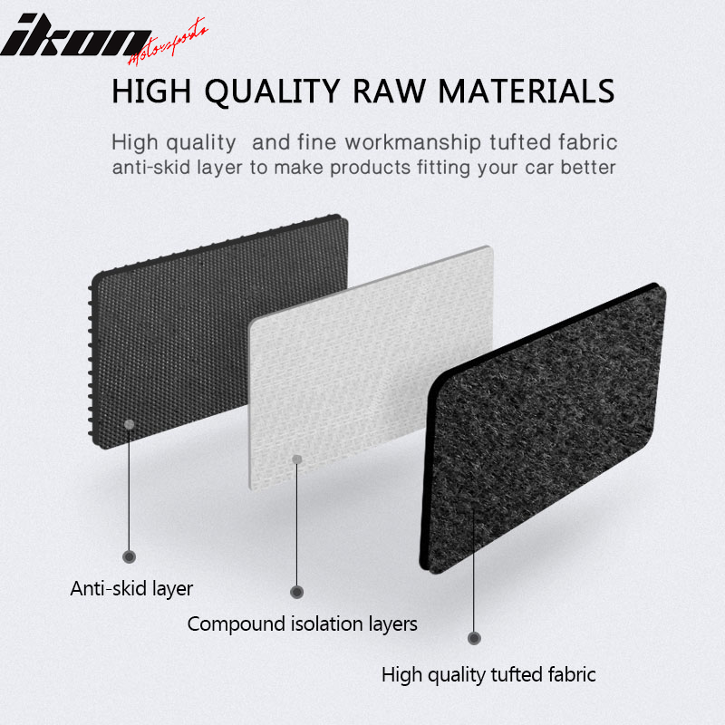 Car Floor Mat for 2005-2010 Nissan Frontier Black Carpet 3PC Nylon
