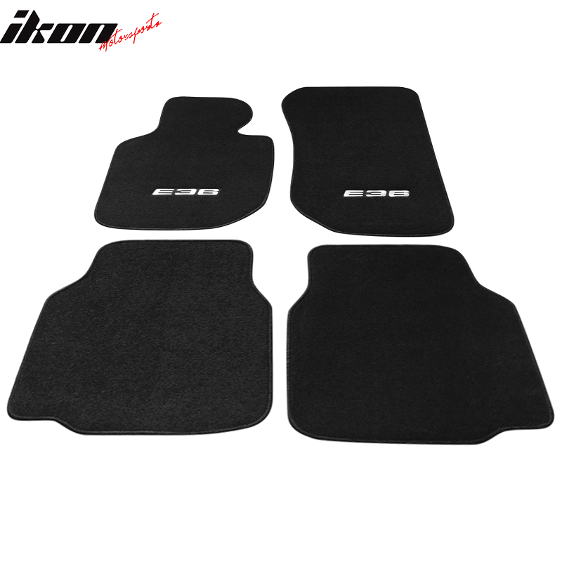 Car Floor Mat for 1992-1998 BMW E36 3 Series Black Carpet 4PC Nylon