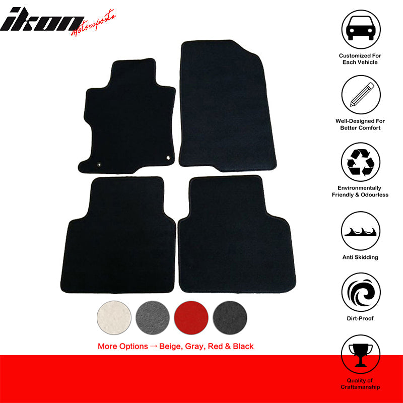 2008-2012 Honda Accord Sedan 4-Door Car Floor Mats Carpet 4PC