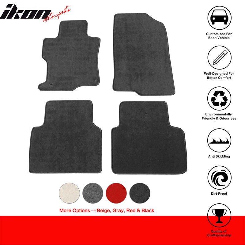 2008-2012 Honda Accord Sedan 4-Door Car Floor Mats Carpet 4PC