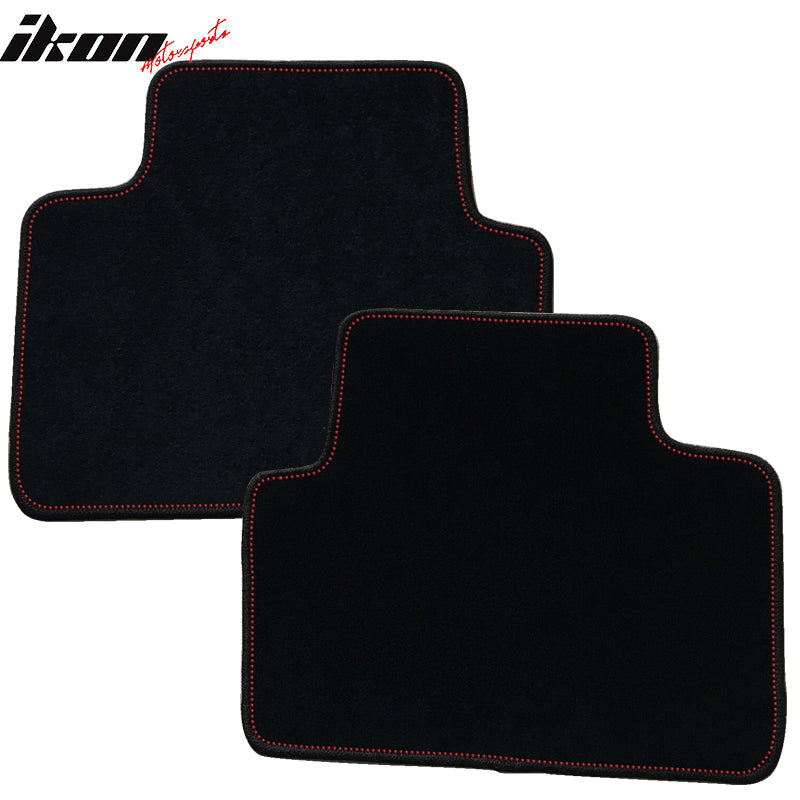 Car Floor Mat for 1992-95 Honda Civic Black Logo Red Stitch 4PC Nylon