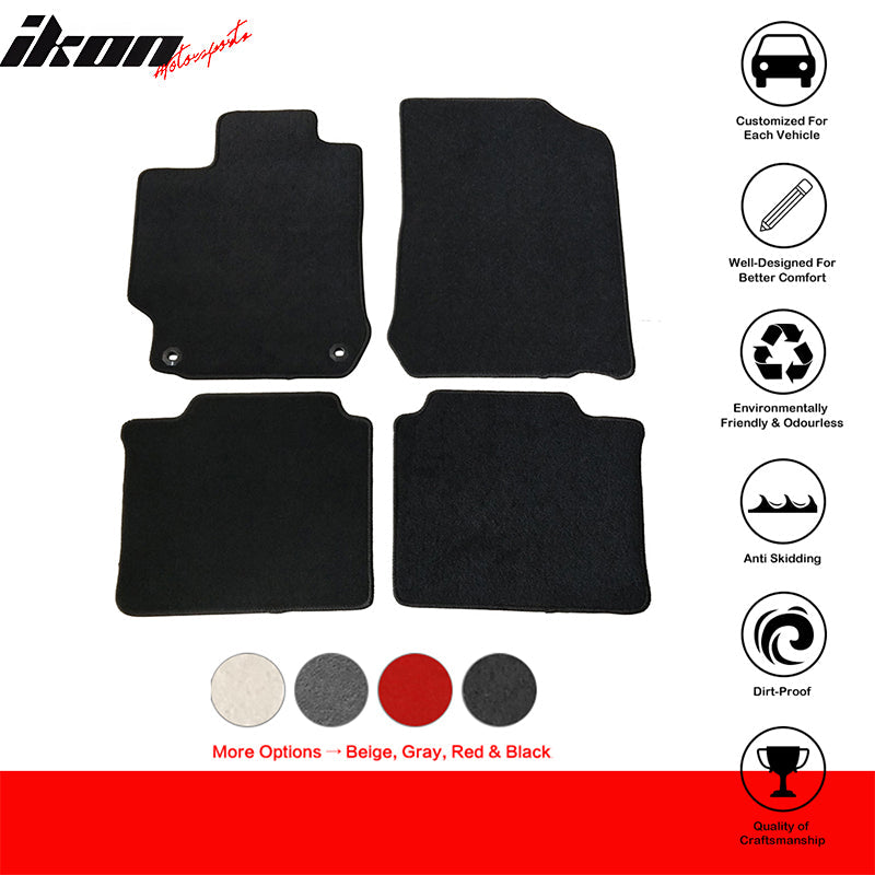 2012-2017 Toyota Camry Car Floor Mats Carpet 4PC Nylon & Latex Rubber