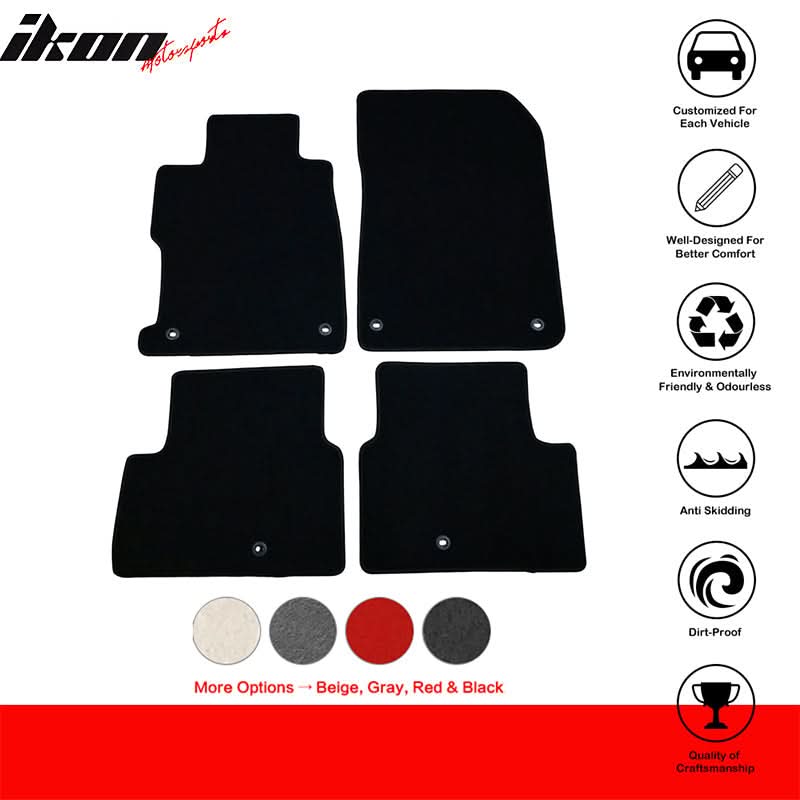 Car Floor Mat for 2013-2022 Acura ILX Black Front Rear Nylon 4PC