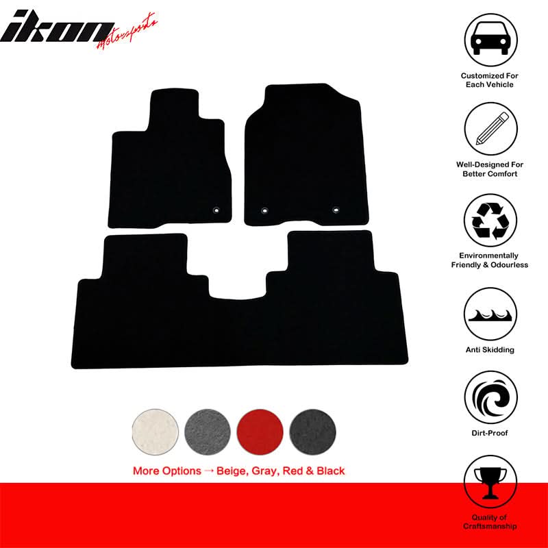 Car Floor Mat for 2013-2018 Acura RDX Black Car Front Rear Nylon 3PCS