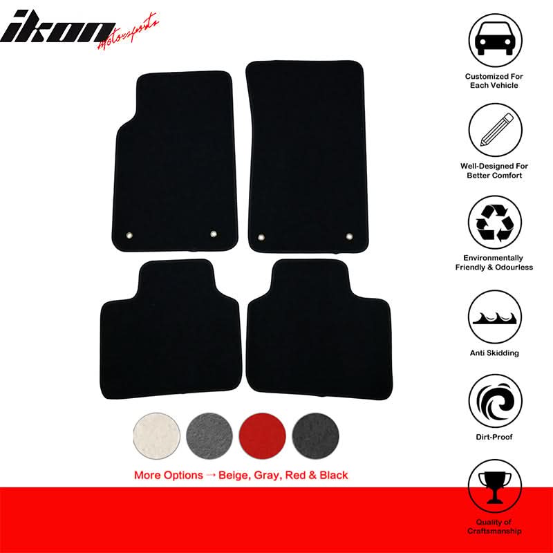 Car Floor Mat for 2008-2009 Pontiac G8 Black Front Rear Nylon 4PC