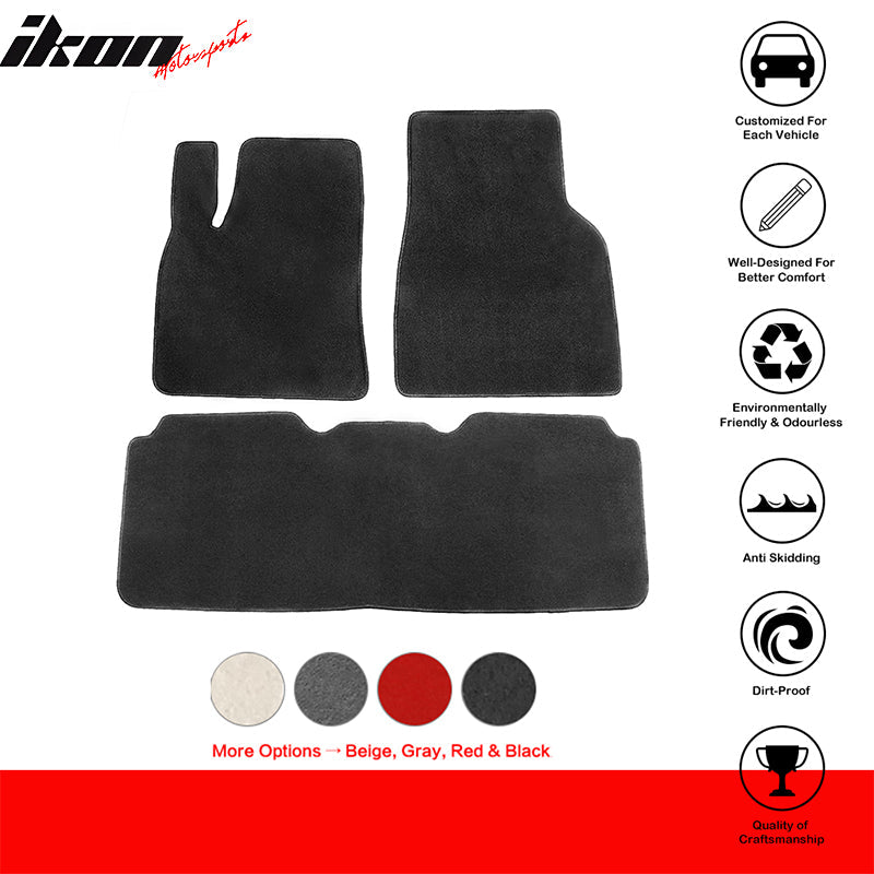 2012-2019 Tesla Model S Latex Floor Mats All Weather Carpet Black