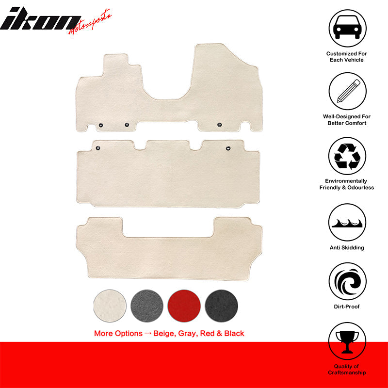 2011-2017 Honda Odyssey Car Floor Mats Carpet 3PC Nylon