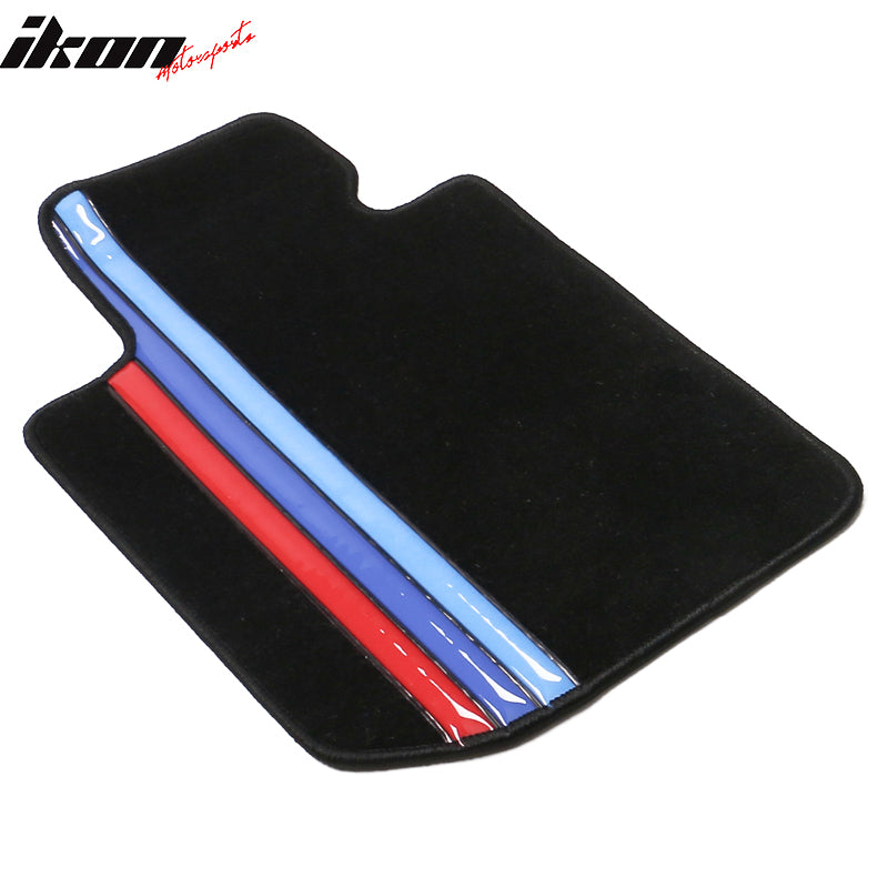 Car Floor Mat for 2022-24 BMW 2 Series OE Black 3 Color Stripes Nylon